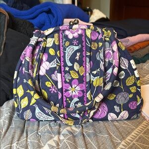 Vera Bradley Floral Nightingale Eloise Kiss N Lock Bag